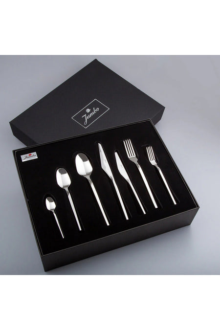 Jumbo 5100 quartz 84 Piece 12 Place Setting Flatware Set - MALLTURK