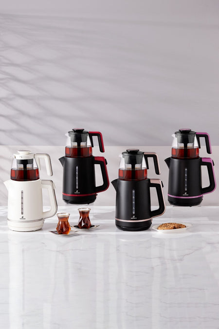 Karaca Maxi Tea XL 2-in-1 Glass Teapot and Kettle Set with Roseberry - MALLTURK