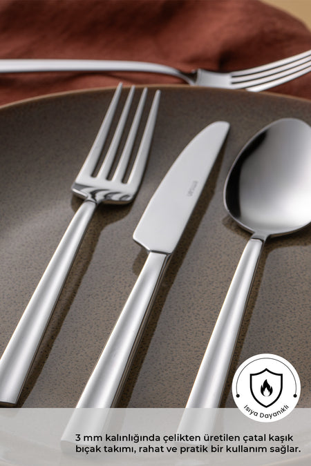 Emsan cinar 24 Piece 6 Place Setting Boxed Flatware Set - MALLTURK