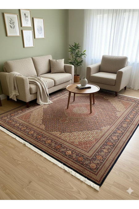 RD RAMAZAN DAG Hand Rug Art Hand-Woven Iranian Mahi Rug Wool Blend Premium Quality Exceptional Bir Urun Size 400x300 - MALLTURK
