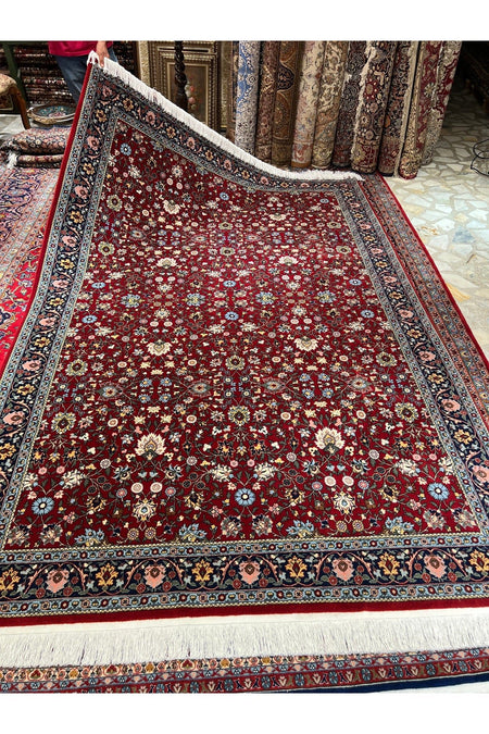 RD RAMAZAN DAG Hand Rug Art Hand-Woven Hereke Rug Signed Wildflower Design Size 305x201 - MALLTURK