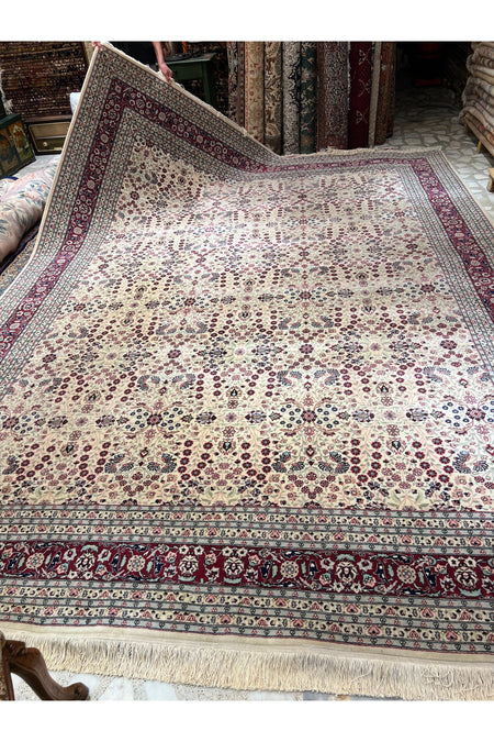 RD RAMAZAN DAG Hand Rug Art Hand-Woven Hereke Rug Seven Mountains Flower Premium Quality Size 397x295 - MALLTURK