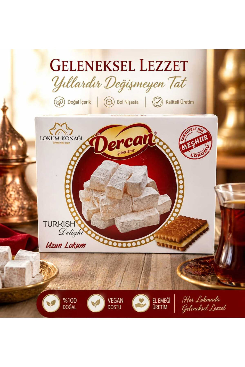 Dercan korkuteli biskivit arasi Turkish Delight sari Turkish Delight - MALLTURK
