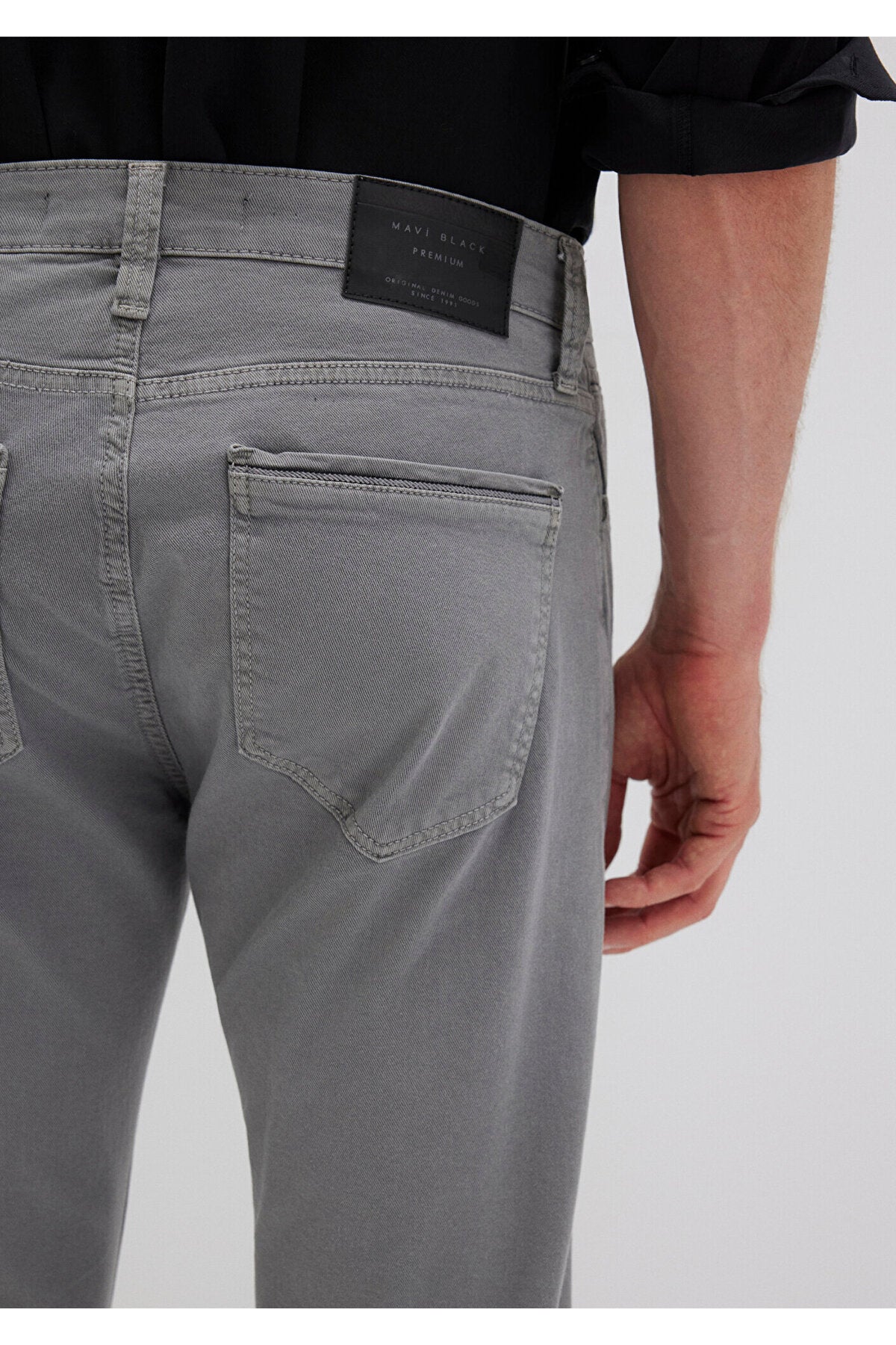 Mavi Marcus Black Dark Grey Gabardine Trousers 0035182453 - MALLTURK