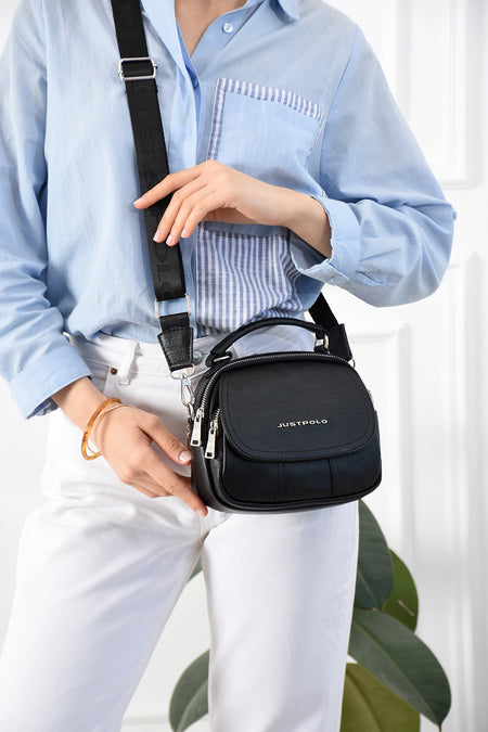 Just Polo Women's Handbag and Shoulder Bag Black Daily Bag - MALLTURK
