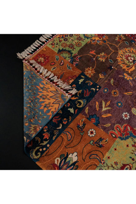 Halicizade Anatolian Sal Serisi Patchwork Pattern Hand-Woven Wool Rug - MALLTURK