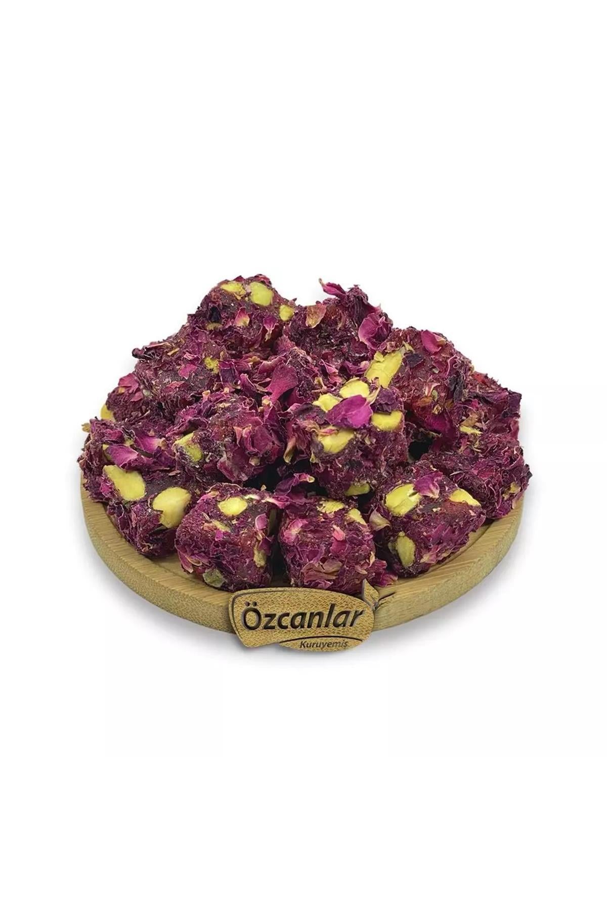 Ozcanlar kuruyemis Pistachio Rose Petal Mini Turkish Delight Double Roasted 1 kg - MALLTURK