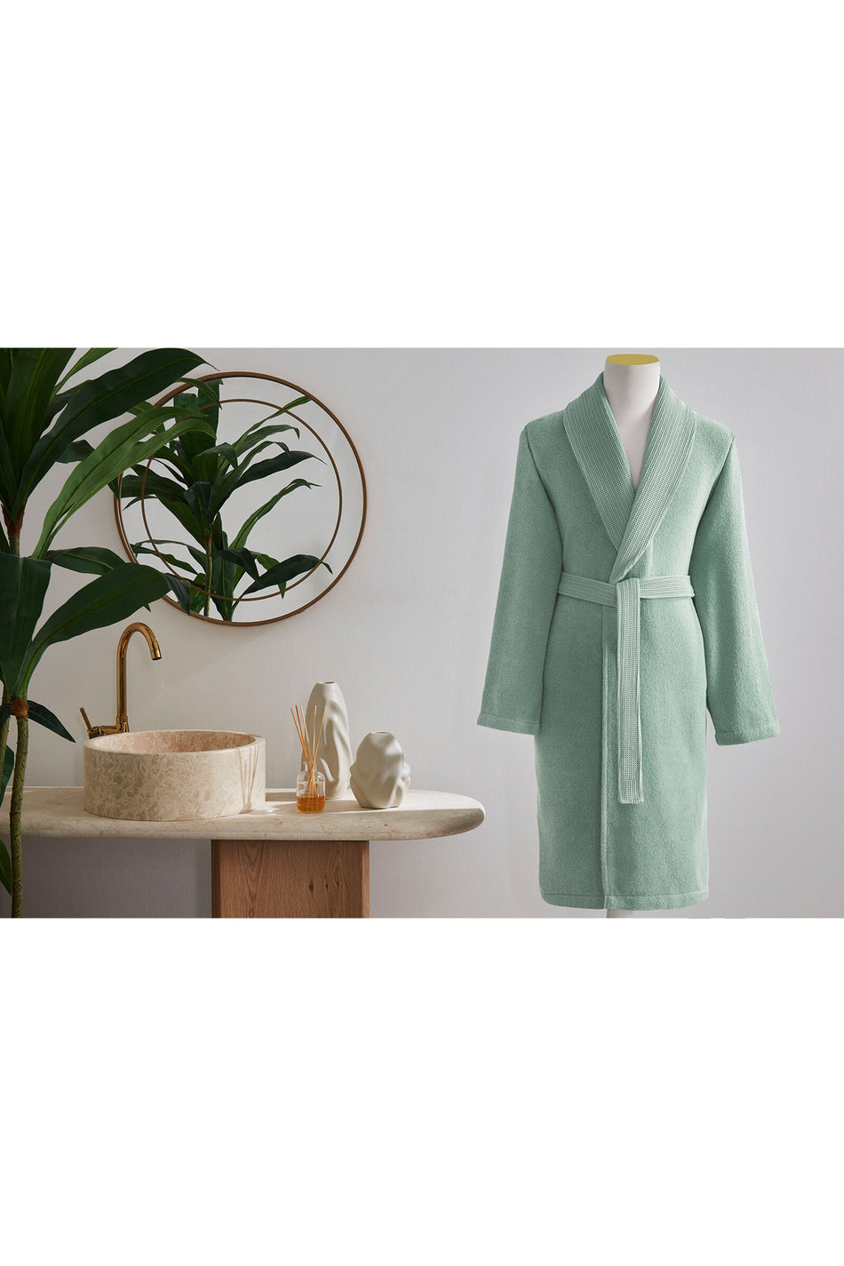 Ozdilek Palma Shawl Collar Bathrobe - MALLTURK