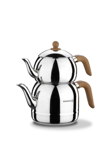 KORKMAZ Retro Wooden Teapot Set A196 - MALLTURK