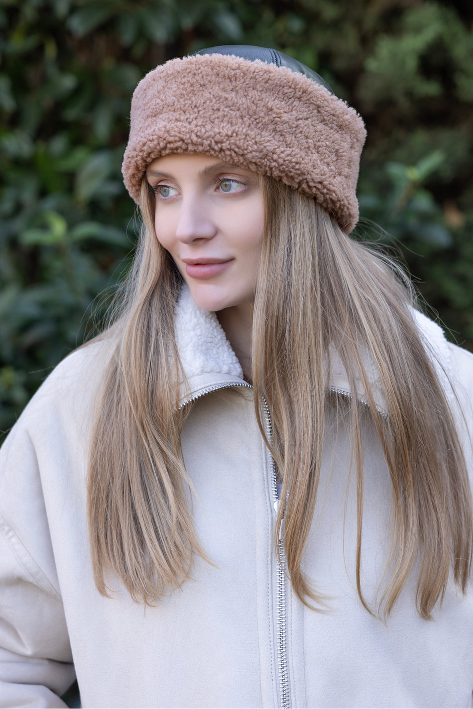 Fubileather Genuine Leather Snotop Fur-Lined Outdoor Leather Fur Hat Unisex