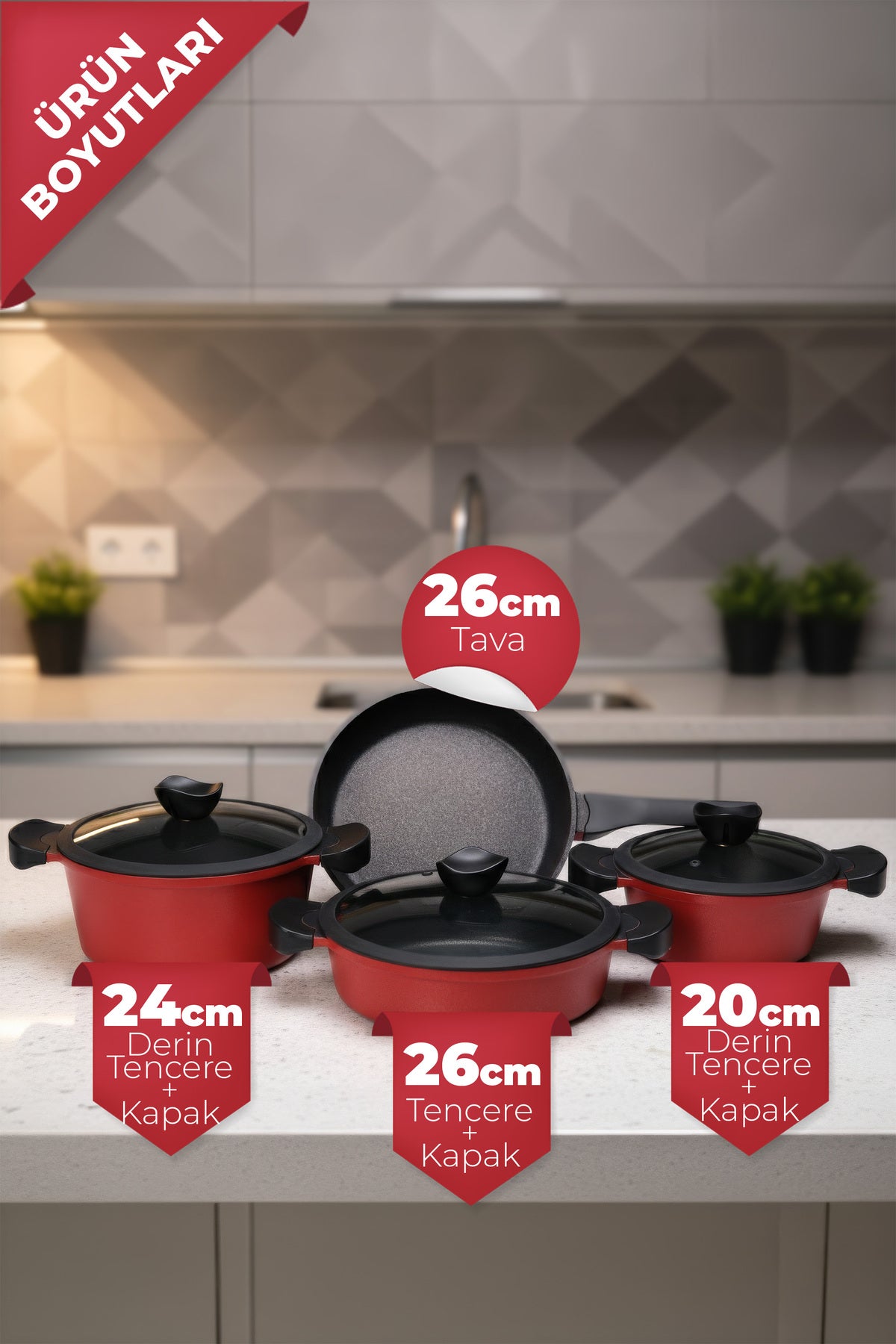 Aryildiz Montana 7 Piece Cookware Set