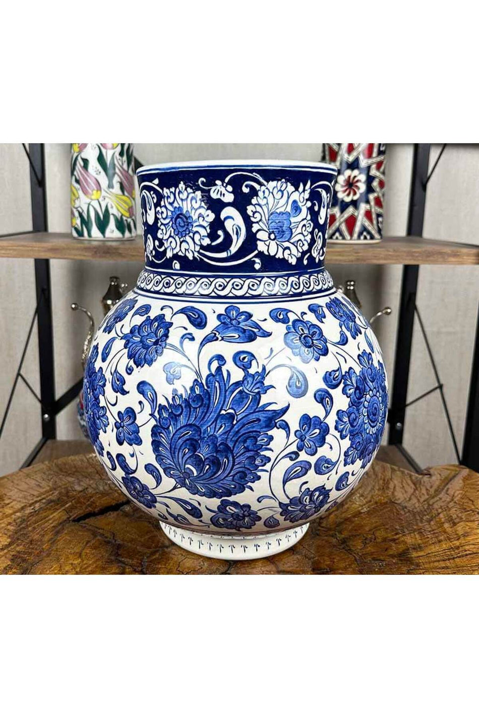Cini Evi Blue Reign – Iznik Tile Shah Vase - MALLTURK