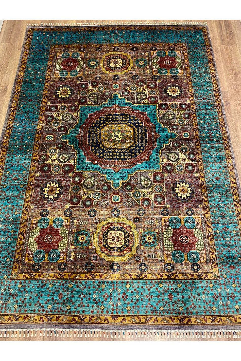 FethiyeHalikilim Handwoven Afghan Mamluk Rug – 100% Wool, 100% Handwoven, Natural Decorative Rug, Handmade, Original Design - MALLTURK