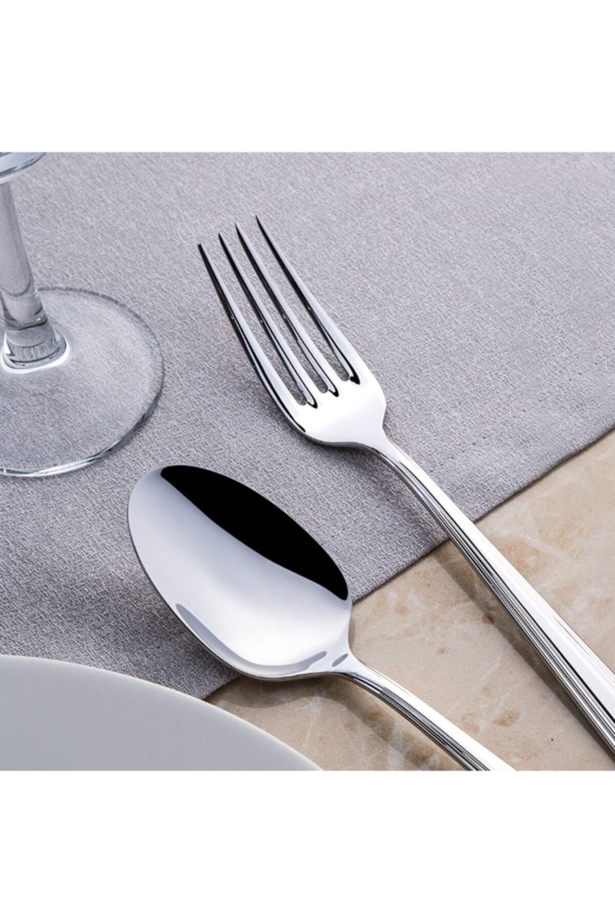 Nehir katre 30 Piece Fork Spoon Set bicaksiz - MALLTURK