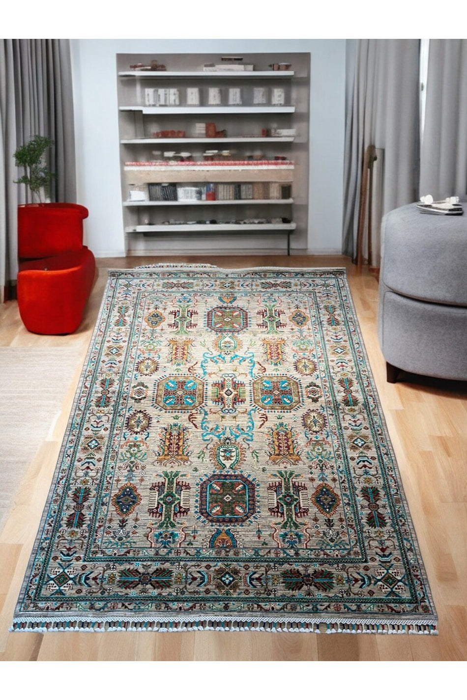 Sirvan Handwoven Afghan Usak Carpet - 178x258 - MALLTURK