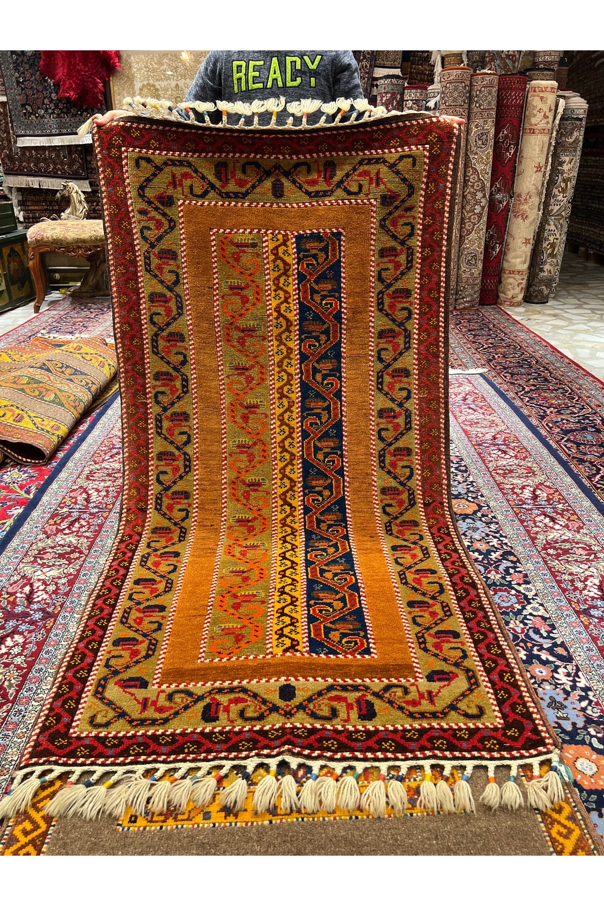 RD RAMAZAN DAG Hand Rug Art Hand-Woven Sivas Sal Pattern Rug Size 167x87