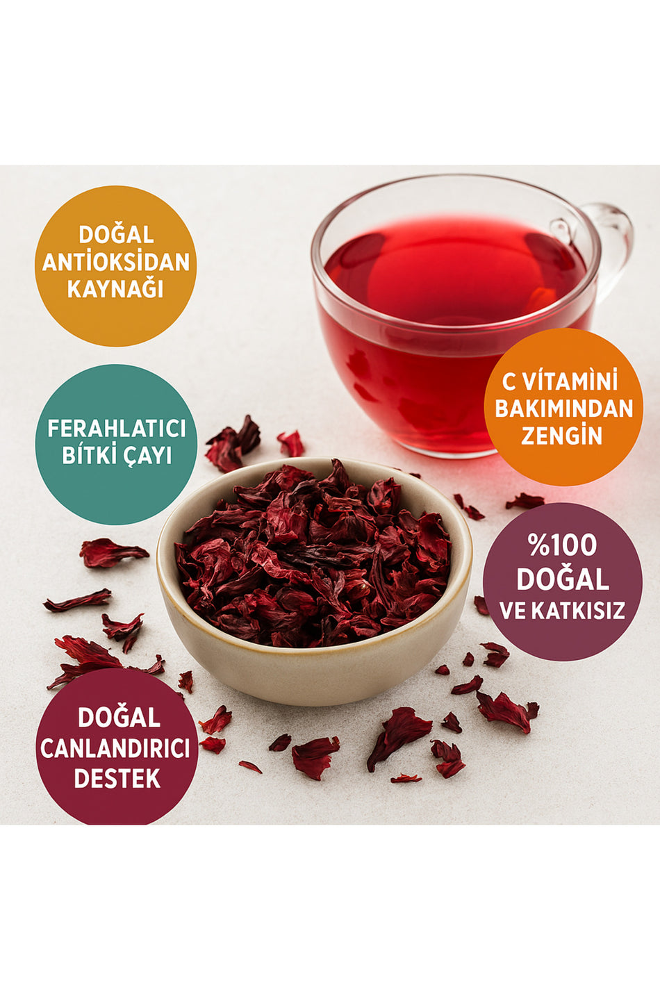 Sultanbahce Hibiscus 100 Gr - Natural Hibiscus Tea