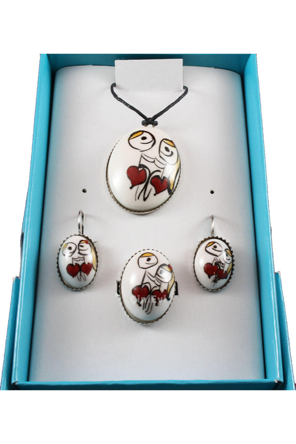 Cini Evi Asik Ciftler Tile Jewelry Set - MALLTURK