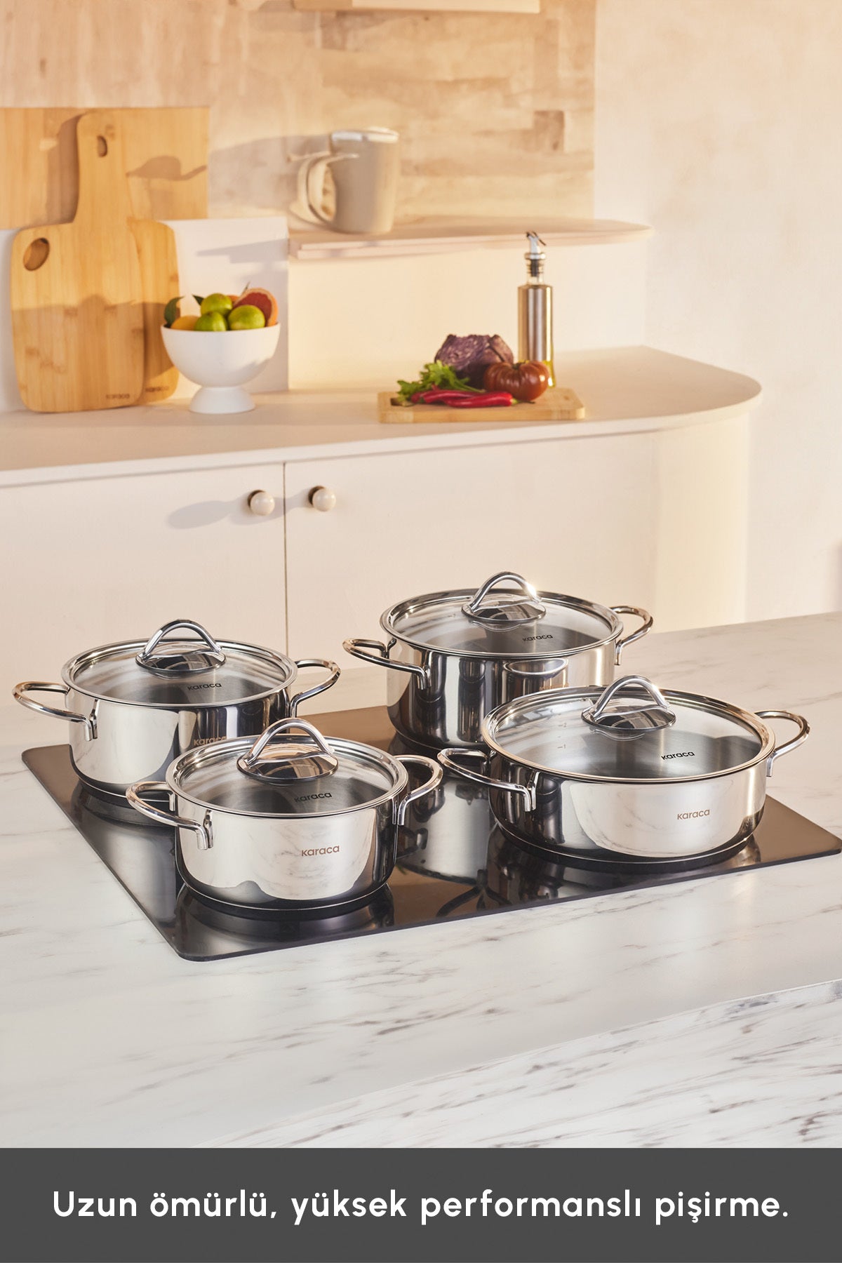 Karaca Sakura Powersteel 316 Induction Compatible 8 Piece Cookware Set - MALLTURK