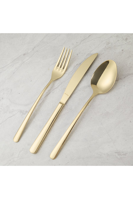 Aryildiz viole gold 24 Piece 6 Place Setting Flatware Set - MALLTURK