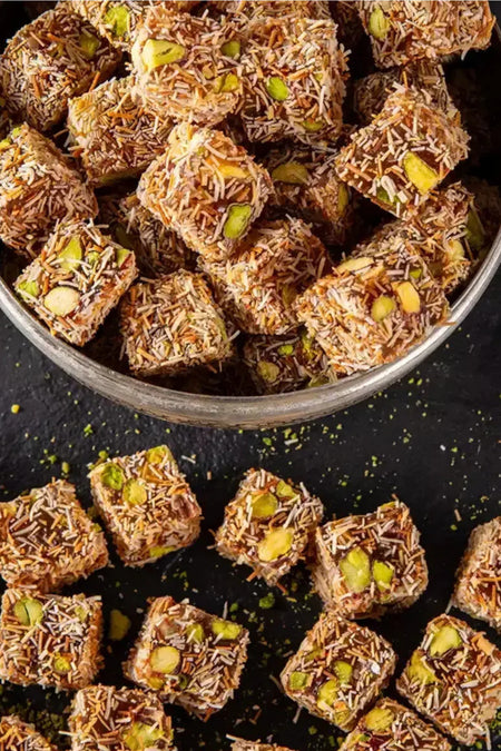 Pirsefa Pistachio Kadayif Double Roasted Turkish Delight 400 g kutu - MALLTURK