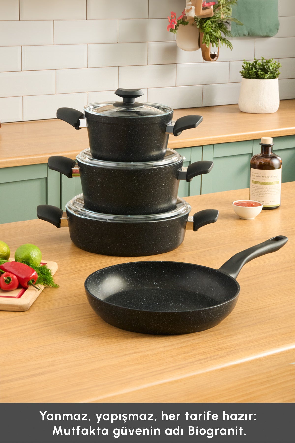 Karaca Defne Biogranit V2 7 Piece Cookware Set - MALLTURK
