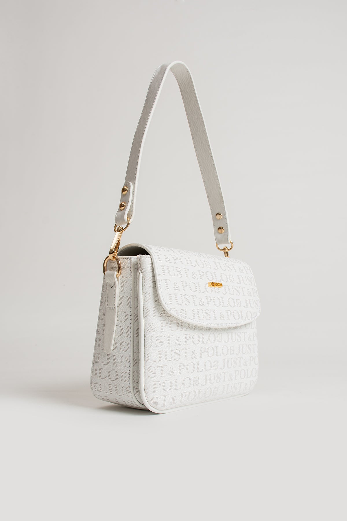 Just Polo Women's Three-Compartment Shoulder Bag Color Beige - MALLTURK