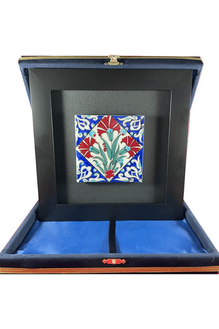 Cini Evi Carnation Cicegi Patterned Tile Plaque - MALLTURK