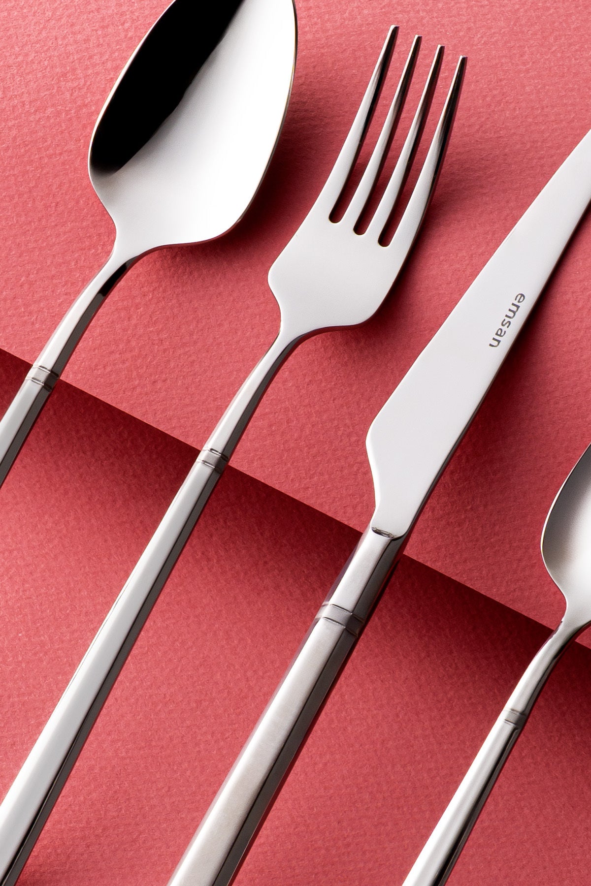 Emsan premium penta platin 84 Piece 12 Place Setting Flatware Set luks Boxed - MALLTURK