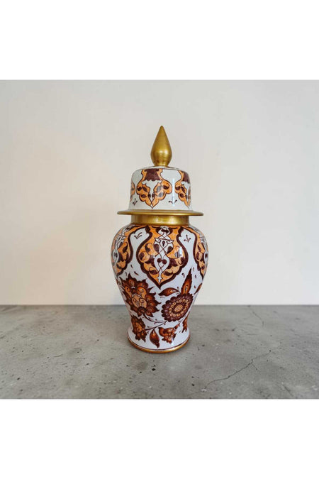 Sema ceramic handmade 25 cm Shahkup vase with gold gilding. - MALLTURK