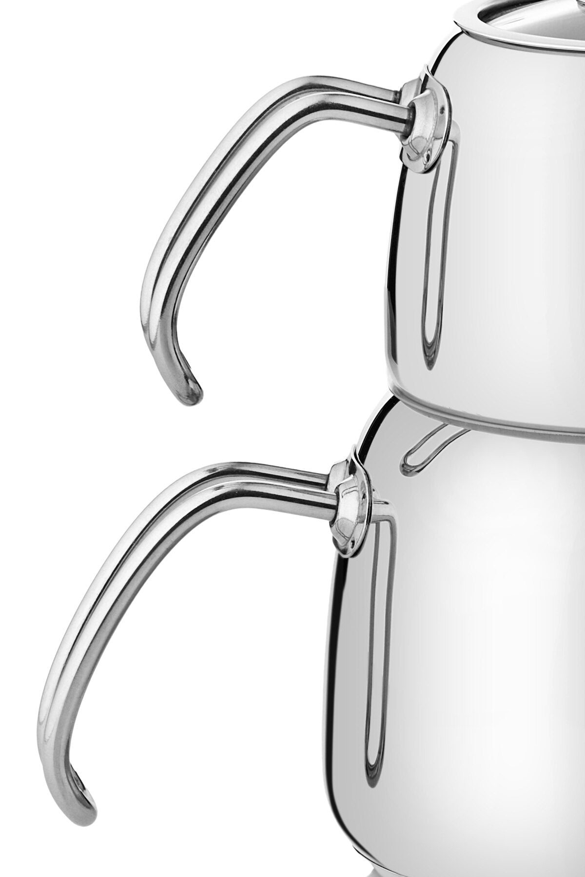 Tac Panda induction Base Maxi Size 4-Piece Stainless Steel Teapot Set 1.75-2.75lt - MALLTURK