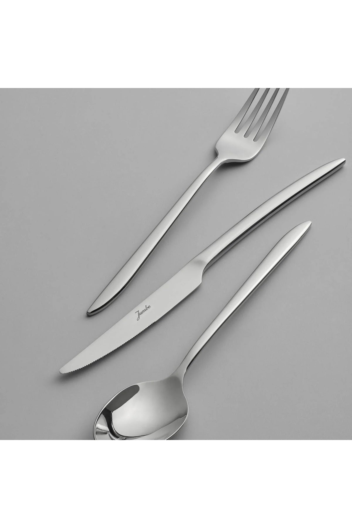 Jumbo 2600 84 Piece 12 Place Setting Steel Flatware Set - MALLTURK