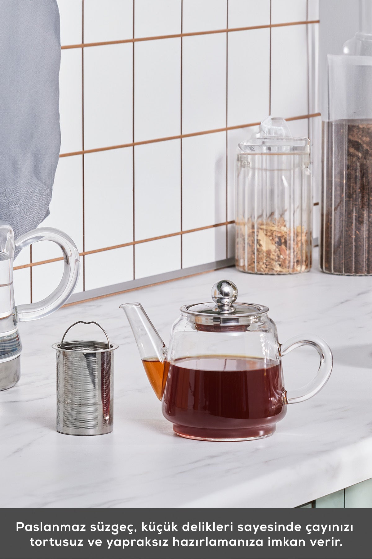 Karaca Dora Midi Borosilicate Glass Teapot - MALLTURK