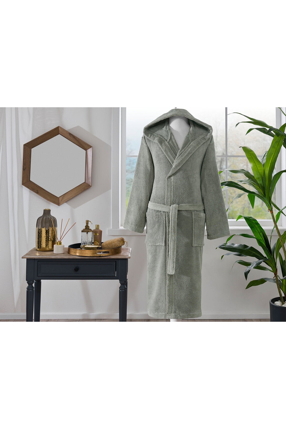 Ozdilek Woven Hooded Bathrobe - MALLTURK
