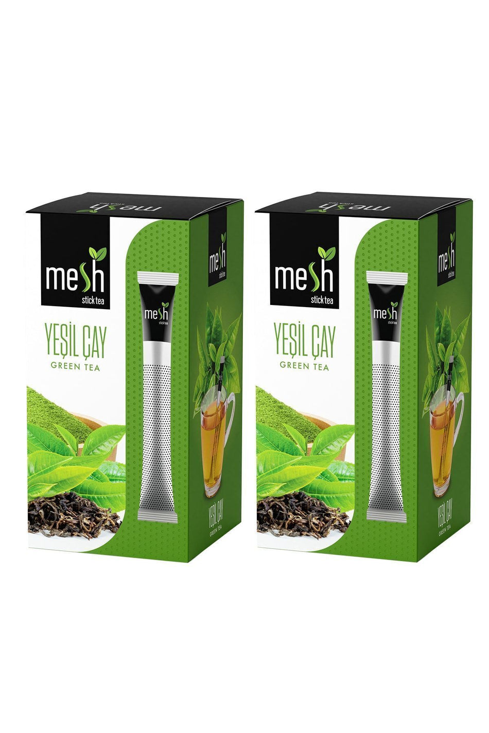 Mesh Stick Green Tea Herbal Tea – Natural, Sugar-Free, Additive-Free, 2 Packs in 1