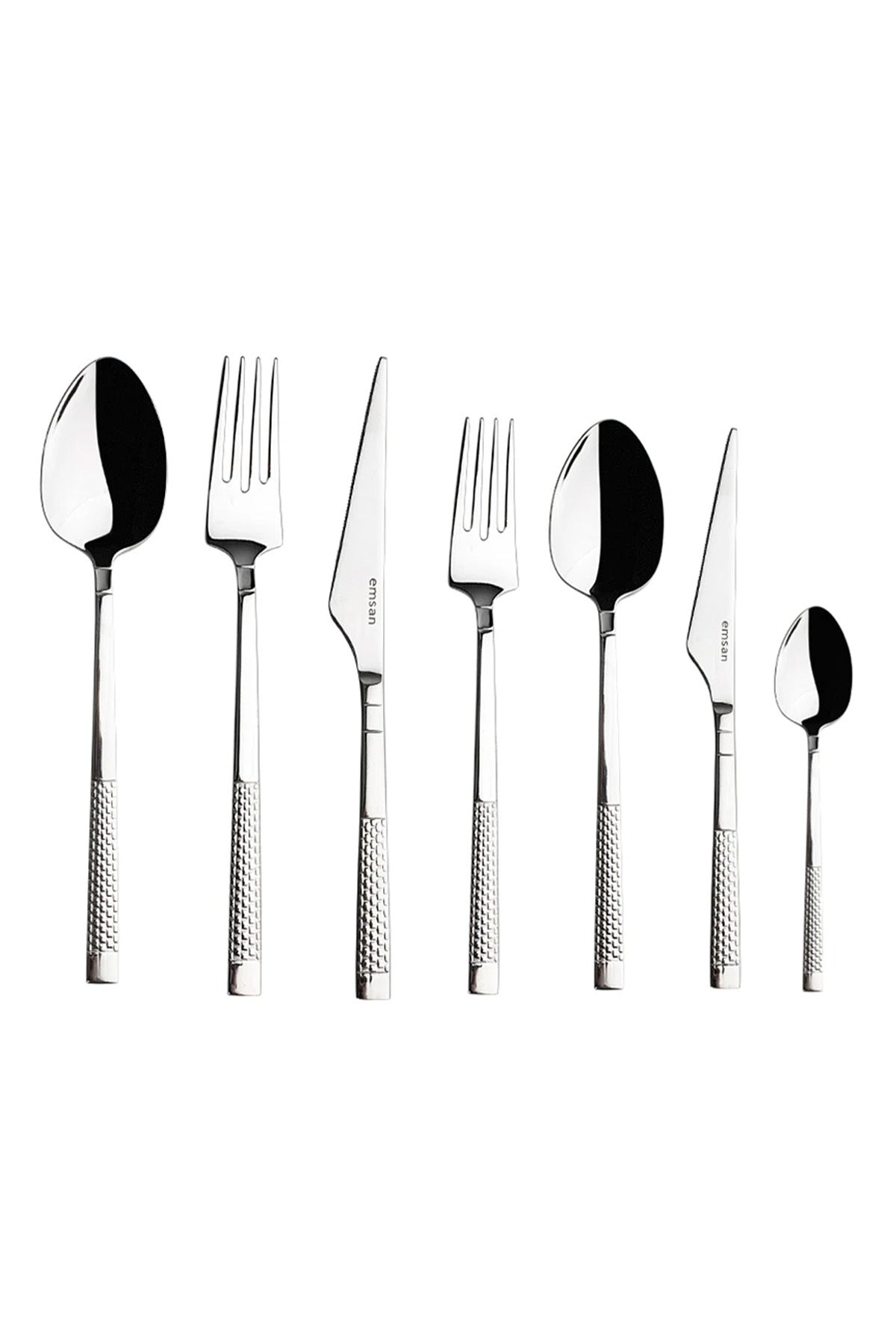Emsan side 84 Piece luks Boxed 12 Place Setting Flatware Set - MALLTURK