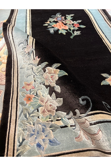 RD RAMAZAN DAG Hand Rug Art Hand-Woven Embossed Silk Chinese Rug Size 310x80 - MALLTURK