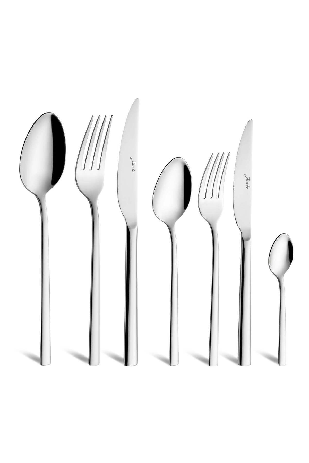 Jumbo 2001 84 Piece 12 Place Setting Steel Flatware Set - MALLTURK