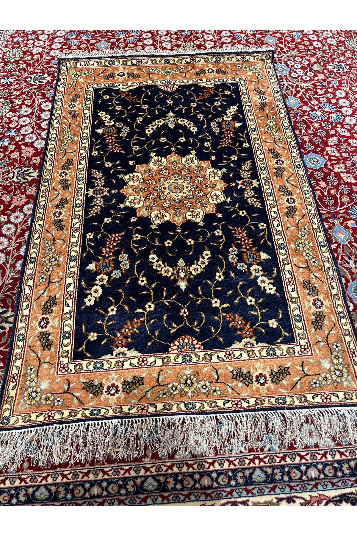 RD RAMAZAN DAG Hand Rug Art Hand-Woven Chinese Silk Rug 1.22x78