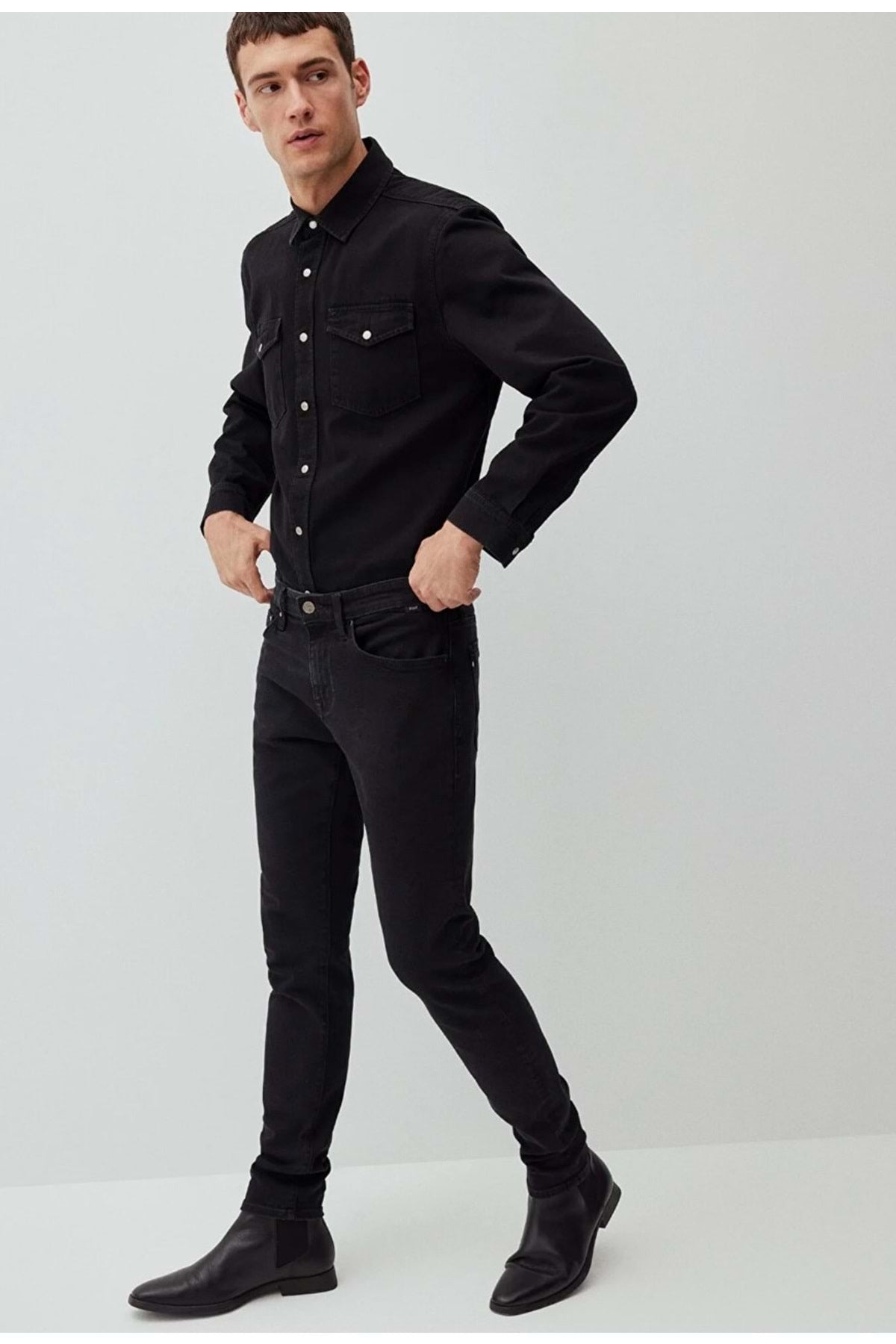 Mavi M0042487866 James Lux Black Anthracite Smoke Jean Pants Men's Denim Trousers BLACK - MALLTURK