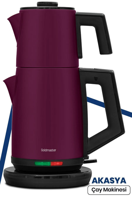 GoldMaster Acacia Matte Purple XL 2200 Watt Patented Drip-Free Design Stainless Steel Tea Maker and Water Kettle - MALLTURK