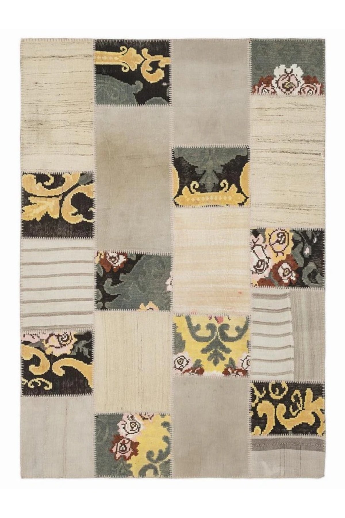 Apex Rug Patchwork Uni Karabag Natural Hand-Woven 1102 160 x 230 cm