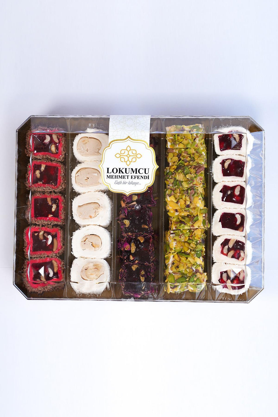 LOKUMCU mehmet efendi tatli bir hikaye 800 g seffaf paketli Premium kuruyemisli Turkish Delight 800 g - MALLTURK