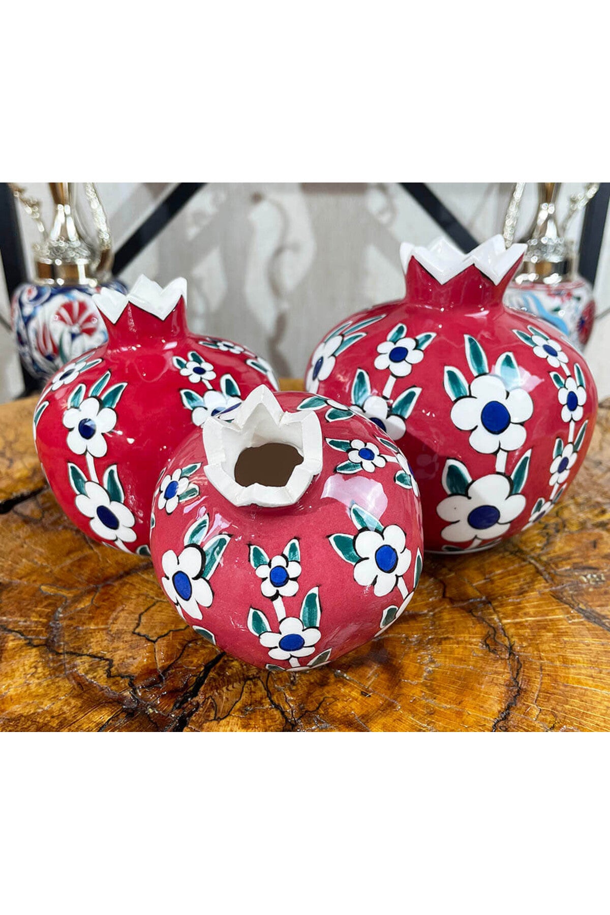 Cini Evi Red Background Tree of Life Pomegranate Set - MALLTURK