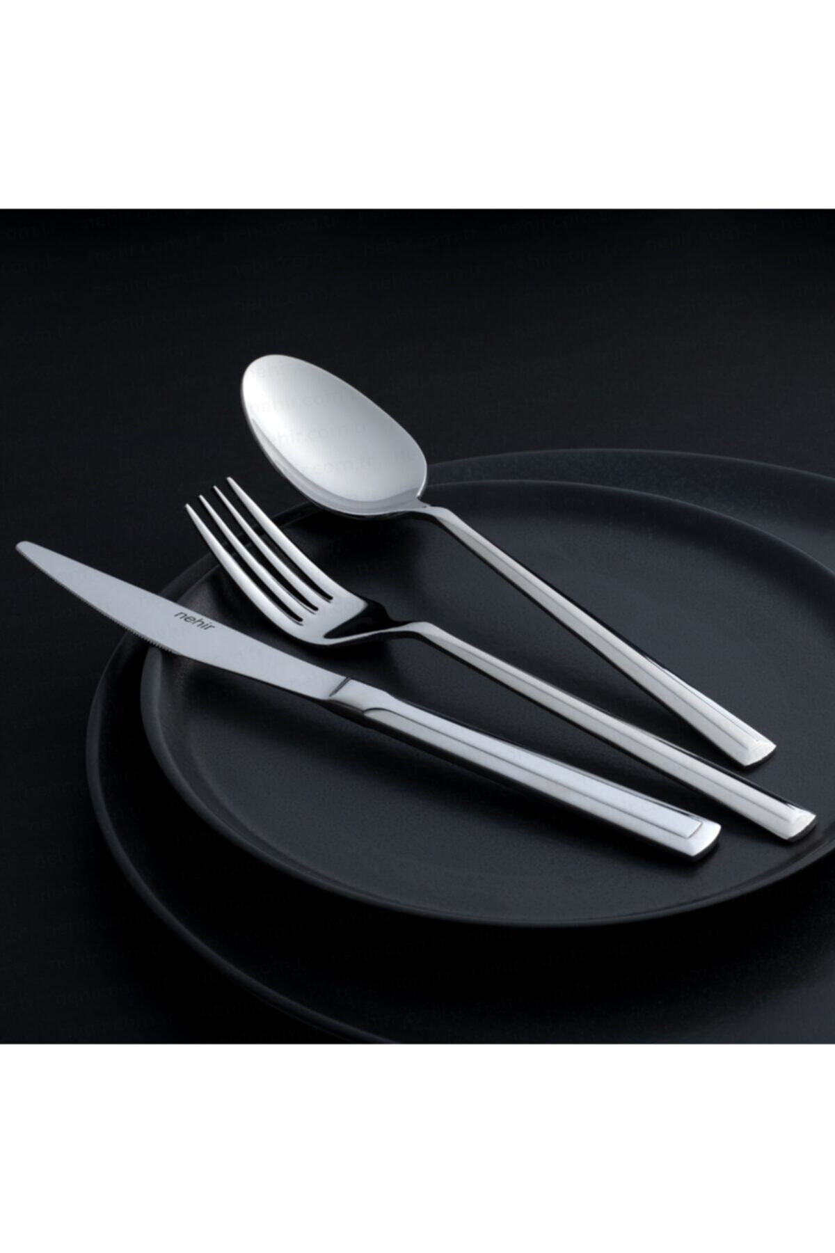 Nehir milano Plain 77 Piece 12 Place Setting Flatware Set - MALLTURK