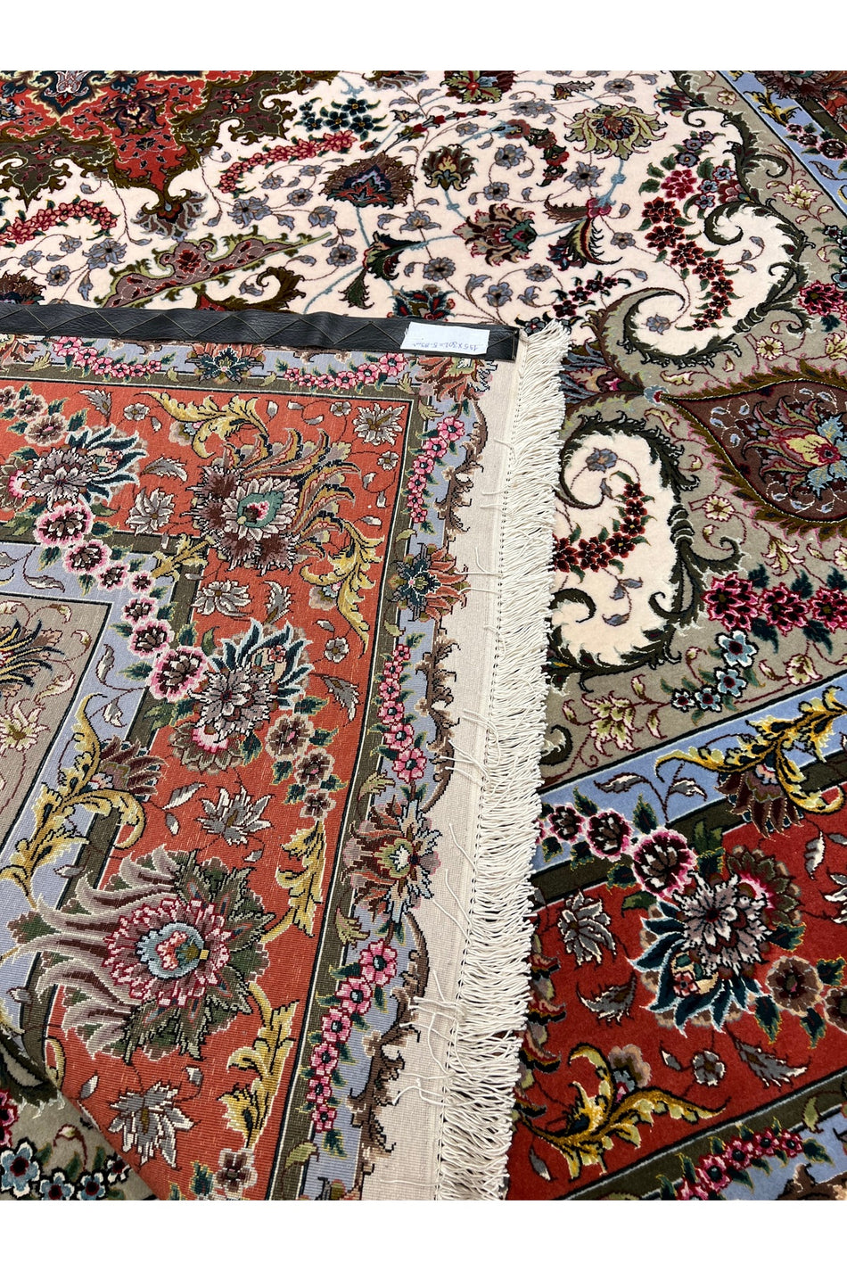 RD RAMAZAN DAG Hand Rug Art Hand-Woven Iranian Tabriz Rug Silk Fringe with Silk Weave Premium Quality Size 300x200