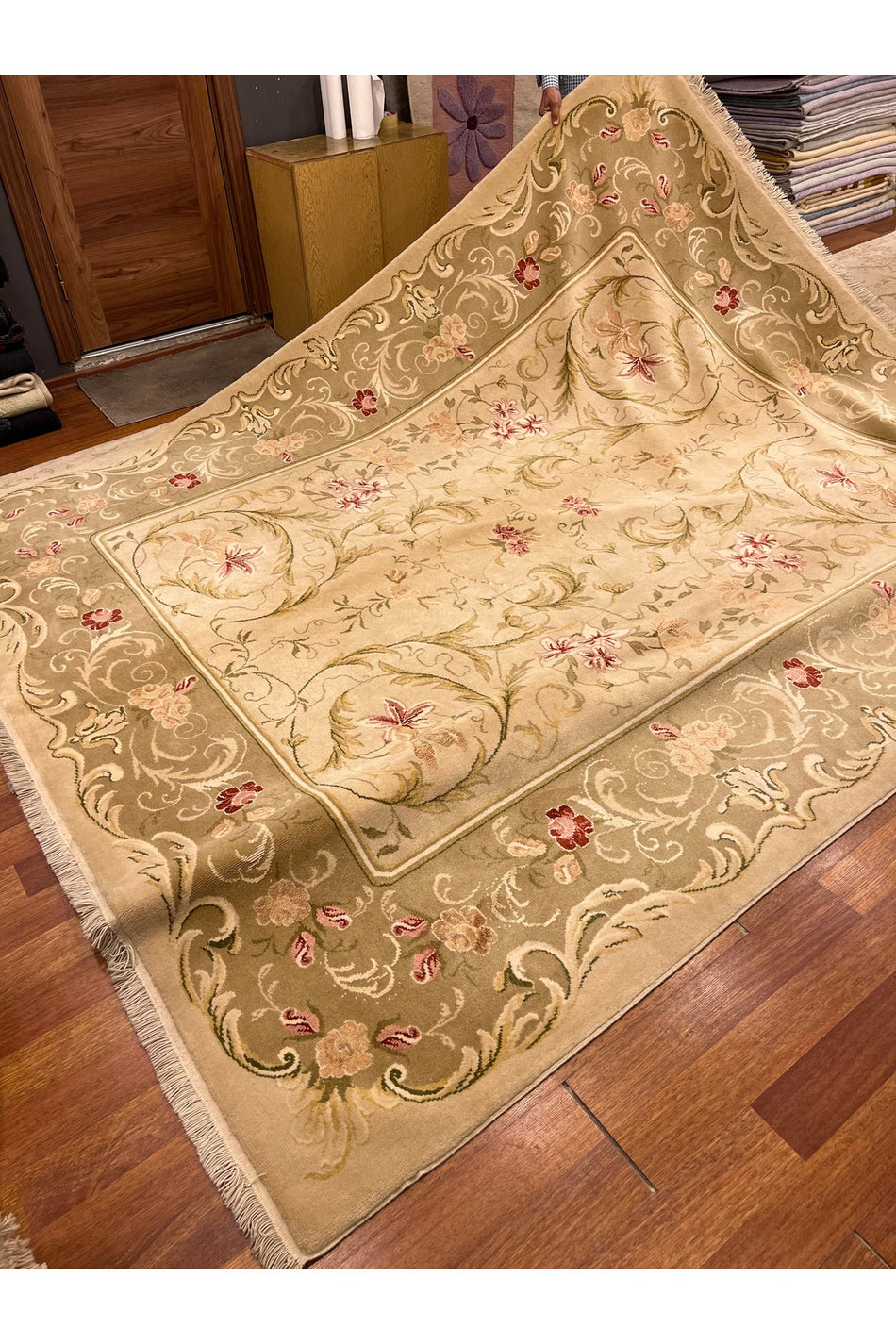 RD RAMAZAN DAG Hand Rug Art Hand-Woven Silk Blend Usak Rug Special Weave Collector Piece Size 308x257