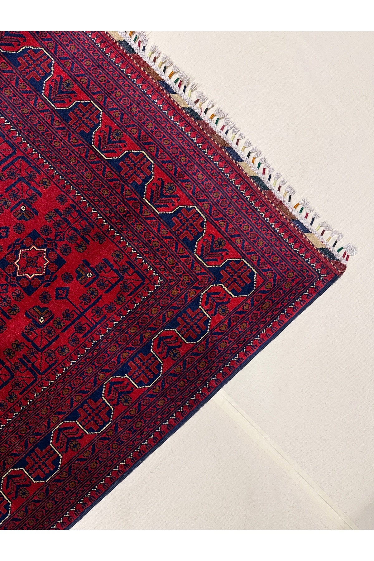 Afghan Rug Hand-Woven Hamyap 6 Meter 100% Wool Natural Dye Yildiz Pattern