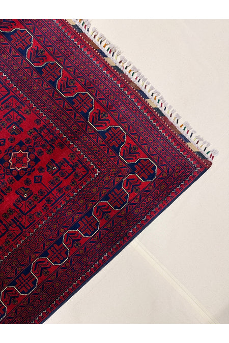 Afghan Rug Hand-Woven Hamyap 6 Meter 100% Wool Natural Dye Yildiz Pattern