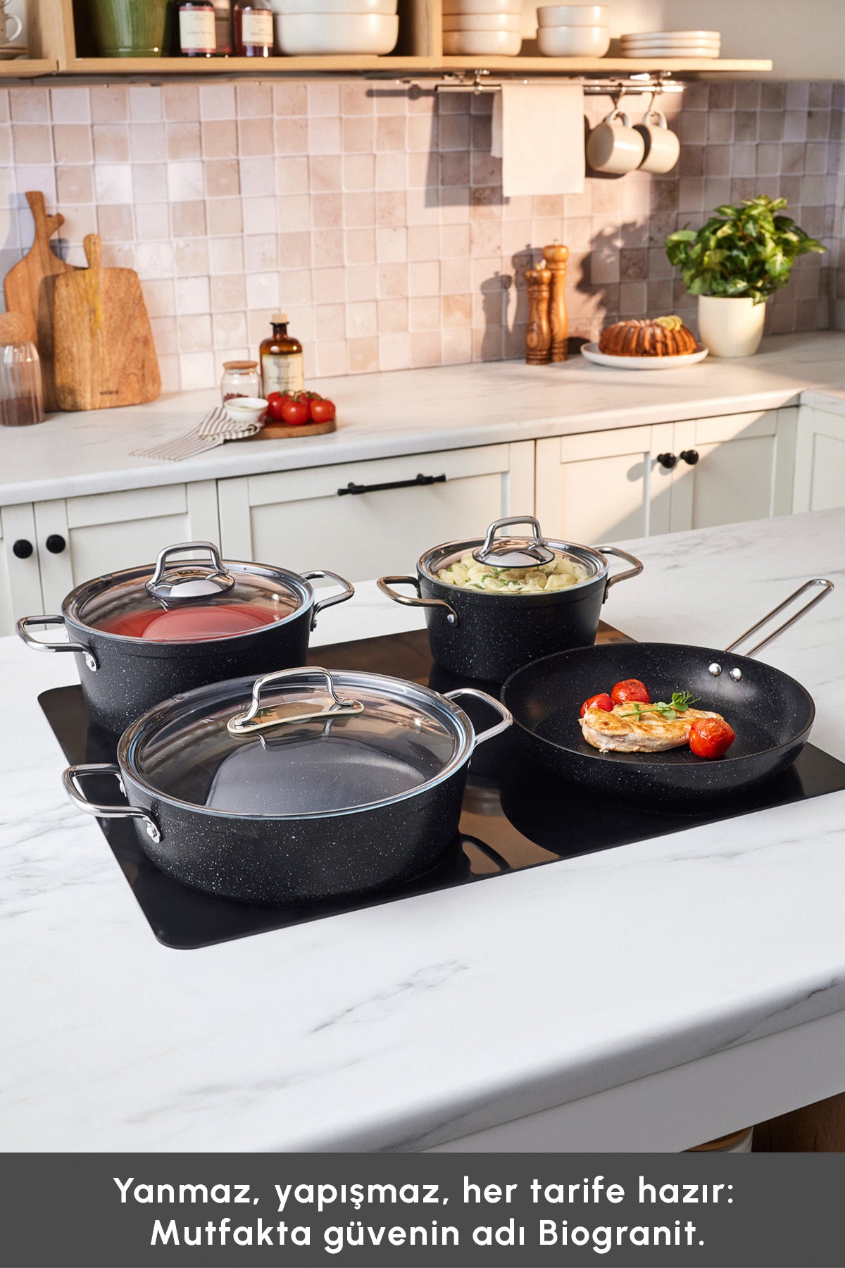 Emsan Biogranit Defne 7 Piece Cookware Set - MALLTURK